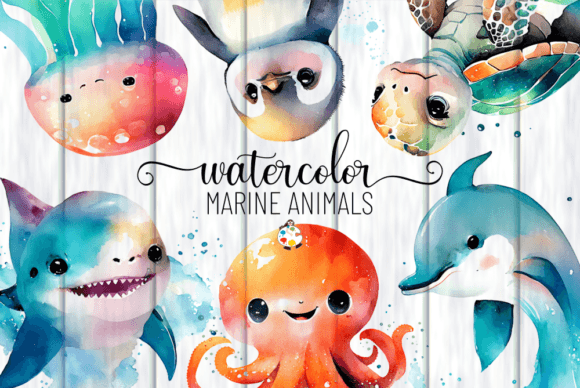 Bringing the Ocean to Life with Watercolor Marine Animal Illustrations