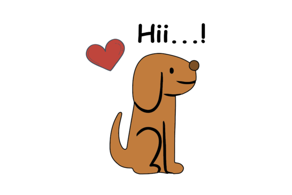 Charming Valentines Kissing Animal Dog Vector for Design
