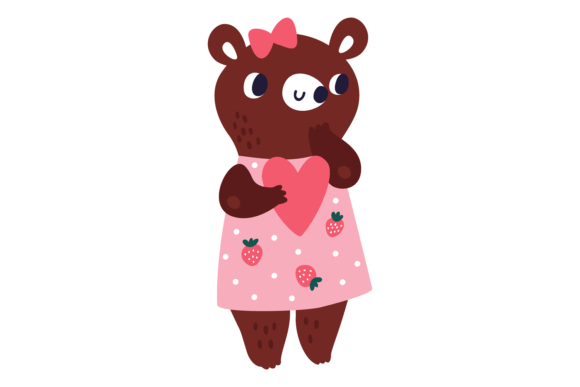 Cute Bear Girl: Romantic Animal with Heart Appeal