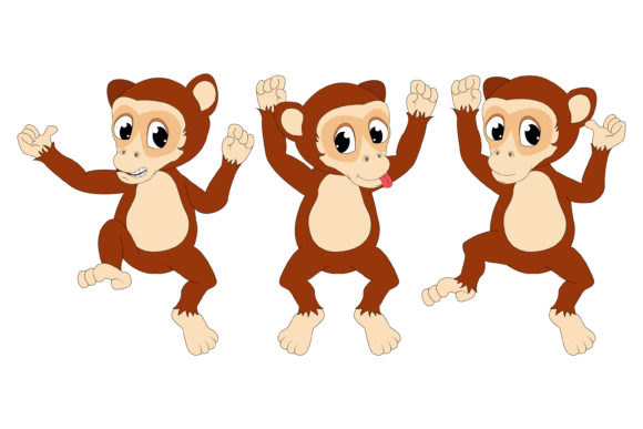 Cute Monkey Animal Cartoon: A Playful Design Asset