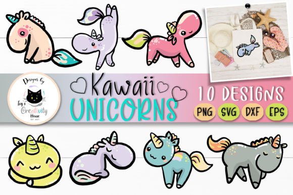 Kawaii Unicorn Clipart: Cute Animal SVG for Crafts & Design