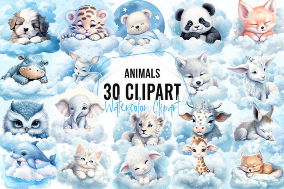 Pastel Blue Baby Animal Sleeping Clipart: A Designer's Guide