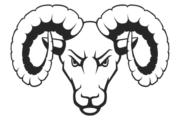 Ram Head. Wild Sheep Animal Black Icon: A Bold Graphic Asset